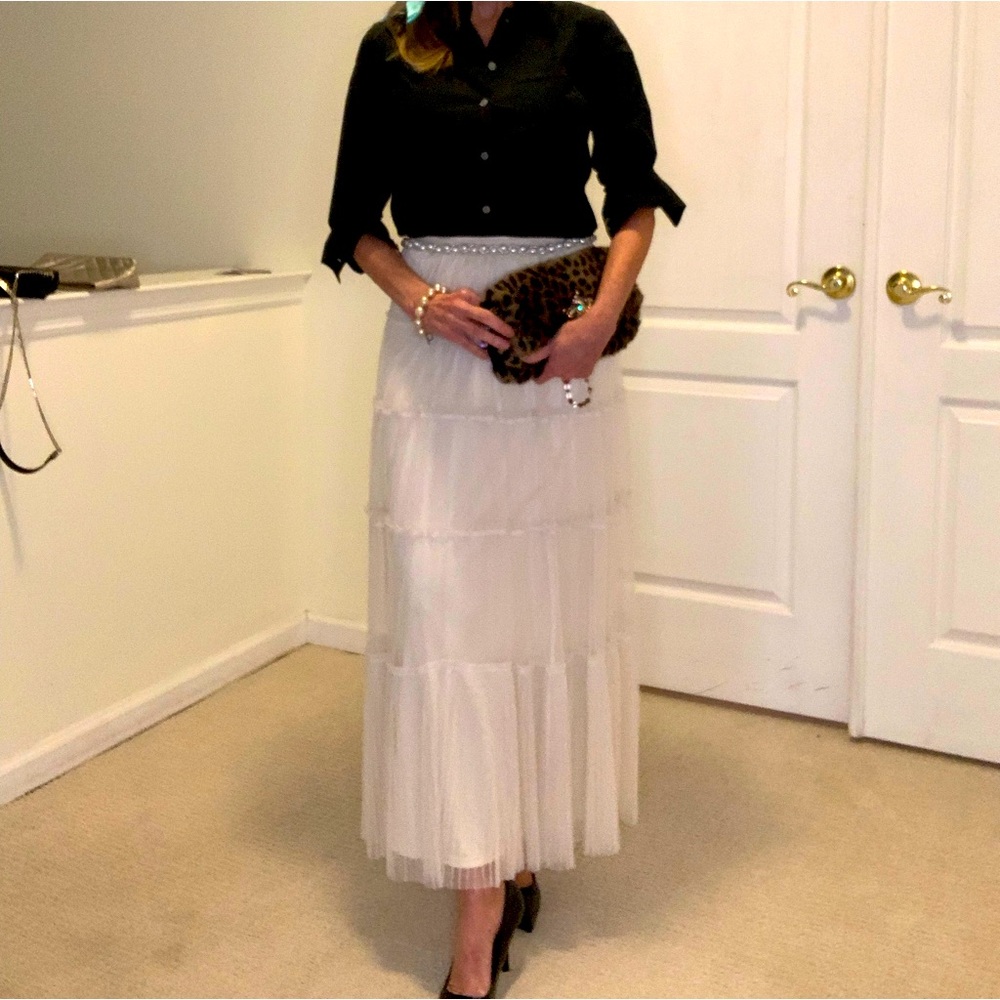 Tulle cream skirt